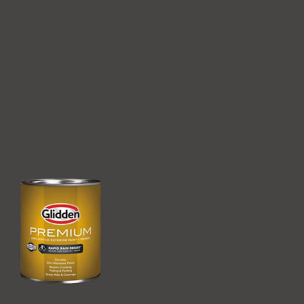 Glidden Premium 1 qt. PPG1011-7 Onyx Flat Exterior Latex Paint