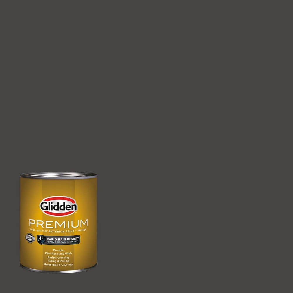 Glidden Premium 1 qt. PPG1011-7 Onyx Semi-Gloss Exterior Latex