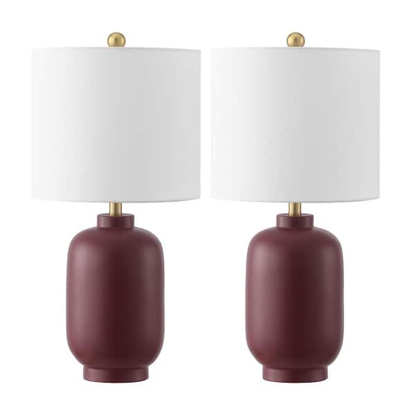 Madsen 21.5 in. Burgundy Table Lamp