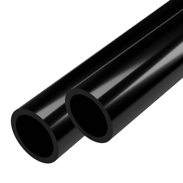 1-1/4 in. x 5 ft. Black Furniture Grade Schedule 40 PVC Pipe (2-Pack)