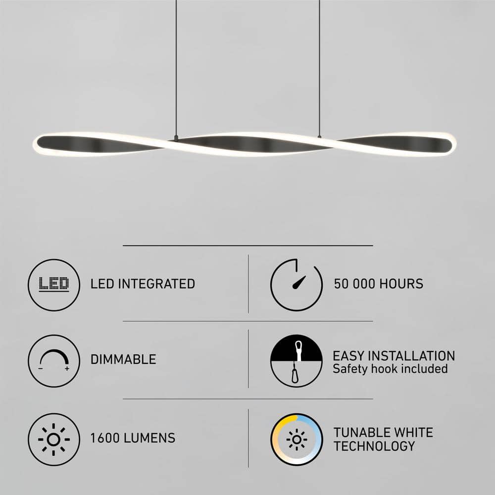 Finley Matte Black Linear LED Pendant Light Fixture