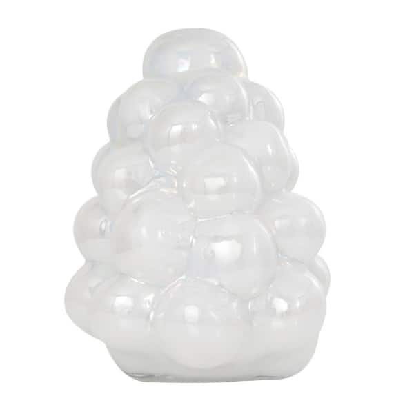 Litton Lane 12 in. Clear Handmade Abstract Bubble Glass Decorative Vase