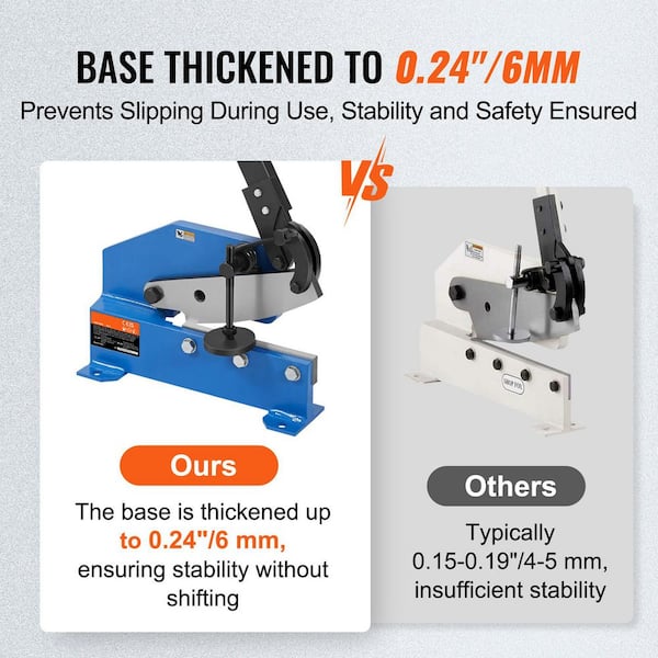 8 in. Manual Hand Plate Shear for Metal Sheet Processing, HS-8 Benchtop Cutter with Q235 Material, for CraftsThick Steel