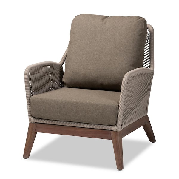 Jennifer Grey and Walnut Brown Armchair