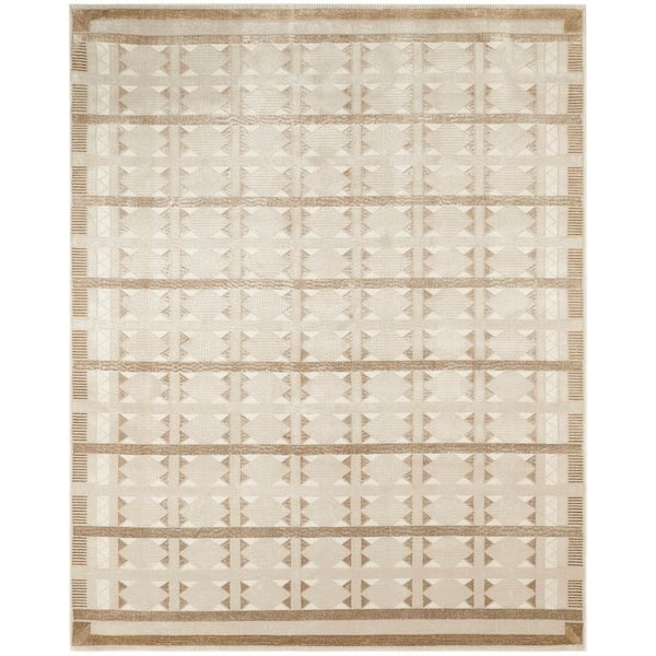 Nourison Nordic Taupe 8 ft. x 10 ft. Geometric Contemporary Area Rug