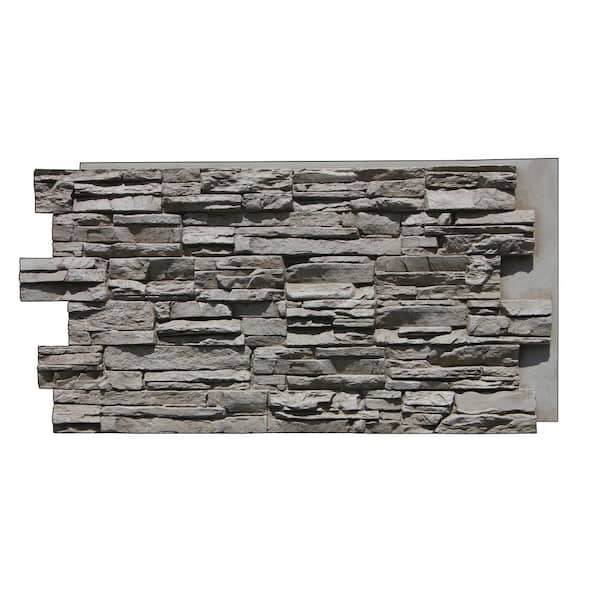 Tritan Bp Lightning Ridge 48 In X 24 Class A Fire Rated Faux Stone Siding Panel Finished Oyster Gray Lr 4824 Oyg The Home Depot - Faux Stone Wall Home Depot