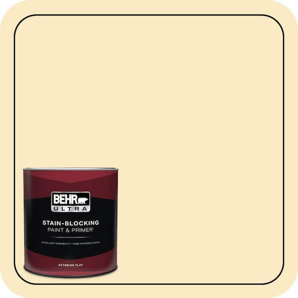 BEHR ULTRA 1 qt. #340A-2 Rich Cream Flat Exterior Paint & Primer