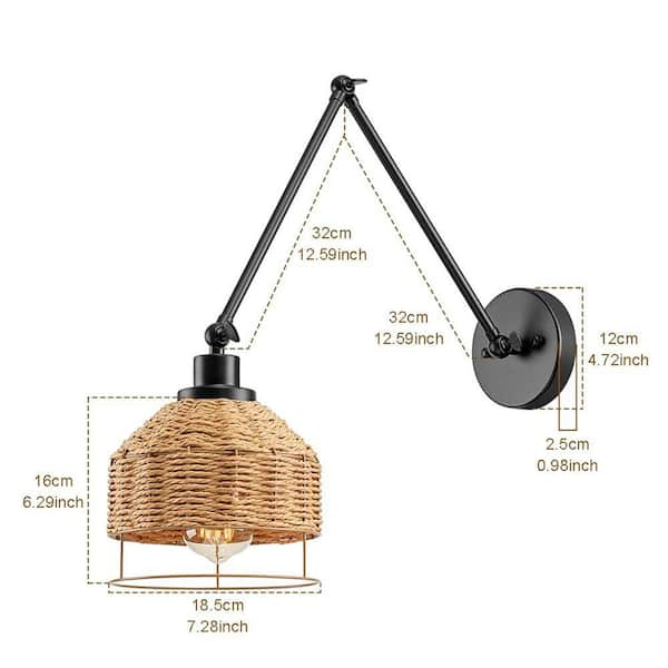 Vaxcel W0261 Chapeau Instalux Swing Arm Wall Light Natural Brass