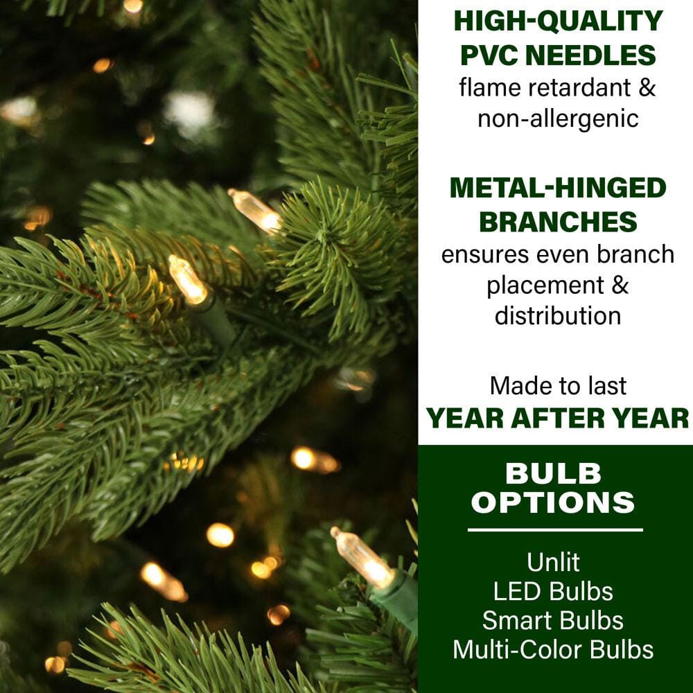 9-Foot Green Pine Artificial Christmas Tree with Hinged Branches