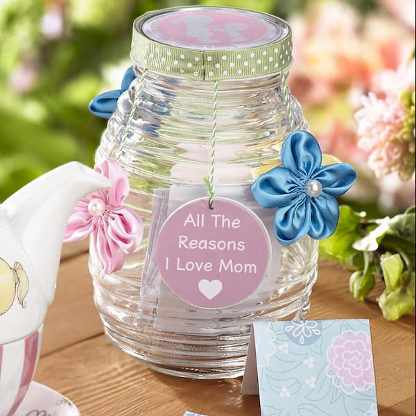 Precious Moments Small Reasons I Love Mom Decorative Memory Glass Jar with Memory Cards