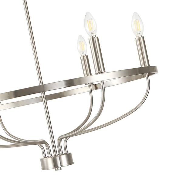 Alsy Lighting hot Brushed Nickel 6 Light Candelabra Chandelier