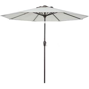 9 ft., 100% Polyester Market Water Repellent UV Fade Resistant Outdoor Umbrella in Beige Greige