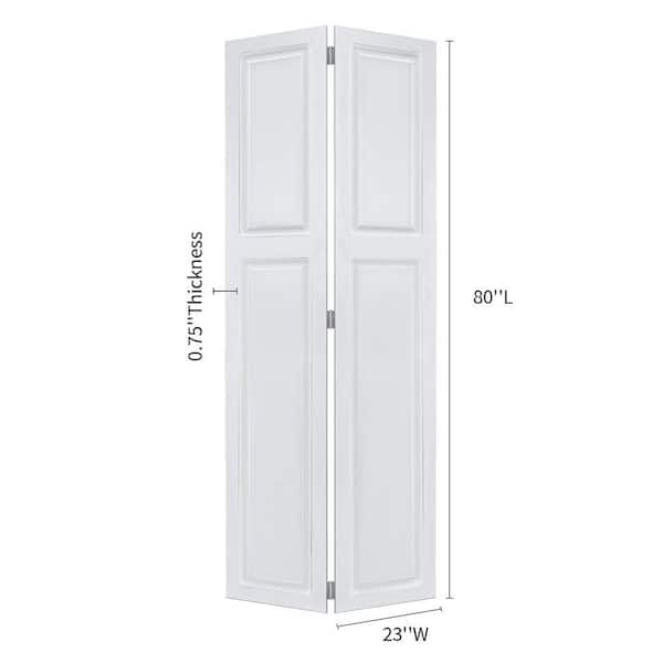 2-Panel Cottagestyle door 3/4 in. thick 46 in. x 80 in. Solid Core White Finished Vinyl Bi-fold Door With Hardware Kit