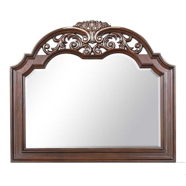 Lyon 54 in. W x 48 in. H Rectangle Framed Cherry Dresser Mirror