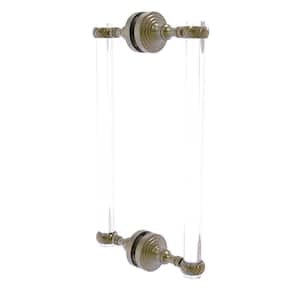 Pacific Grove 12 in. Back to Back Shower Door Pull with Twisted Accents in Antique Brass