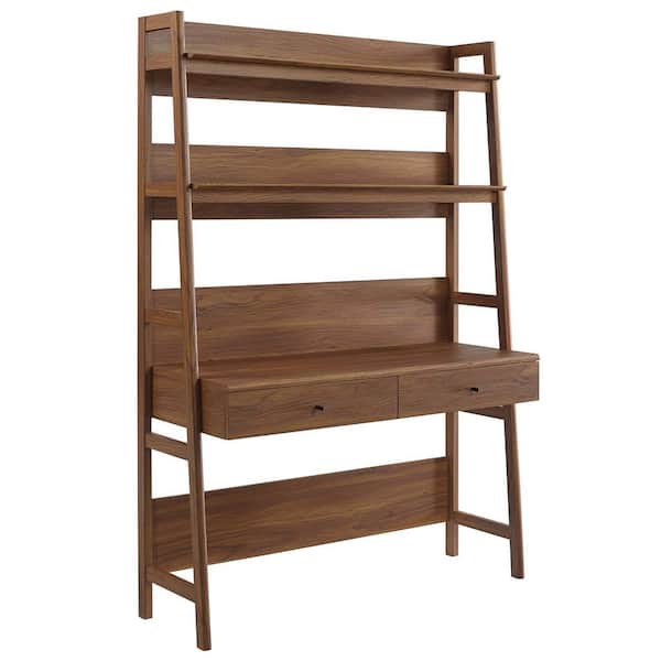MODWAY Bixby 49 in. Rectangular Walnut Wood 2-Drawer Desk EEI-6073