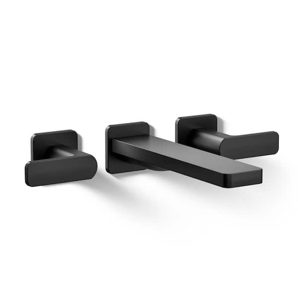 KOHLER Parallel 2-Handle Wall-Mount Bath Faucet Trim in Matte Black
