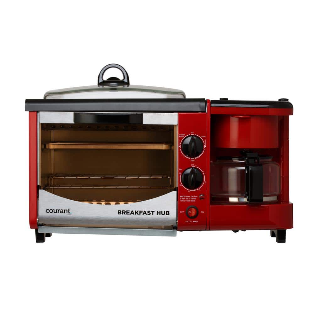 Courant Red 3 in 1 Breakfast Center Toaster OvenCBH4601R The Home Depot