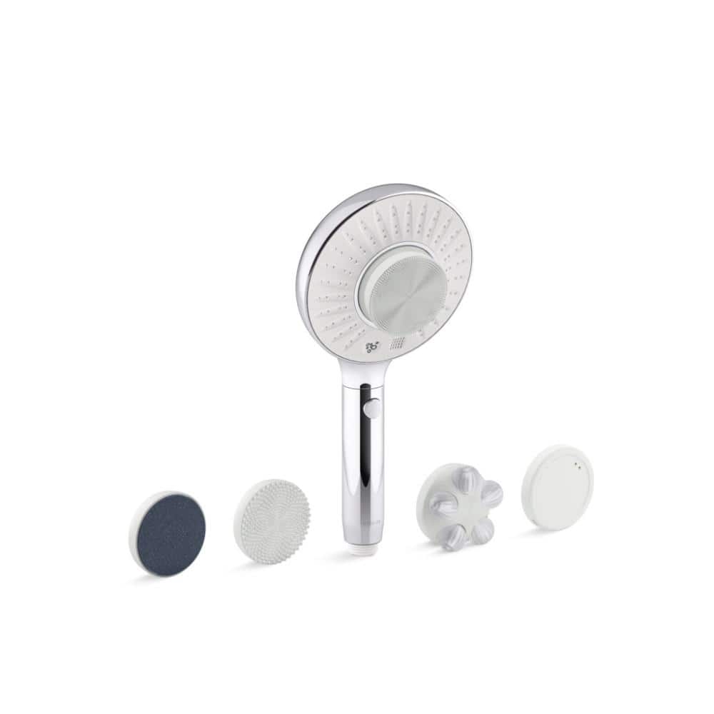 Polished Chrome Handheld Shower Head with Cleansing Attachments