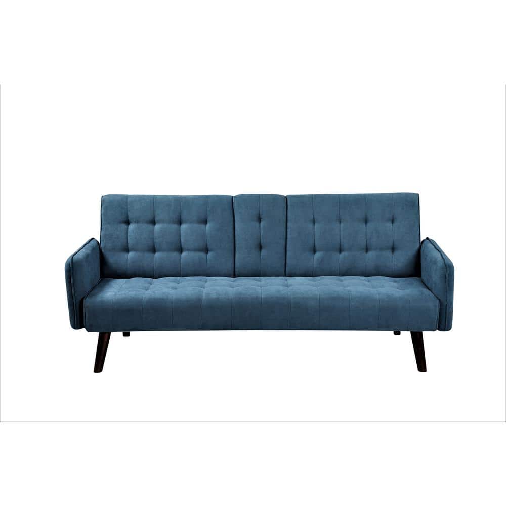 US Pride Furniture Payne 72 in. Blue Fabric 2-Seater Twin Sleeper Convertible Sofa Bed with Tapered Legs -  SB9054