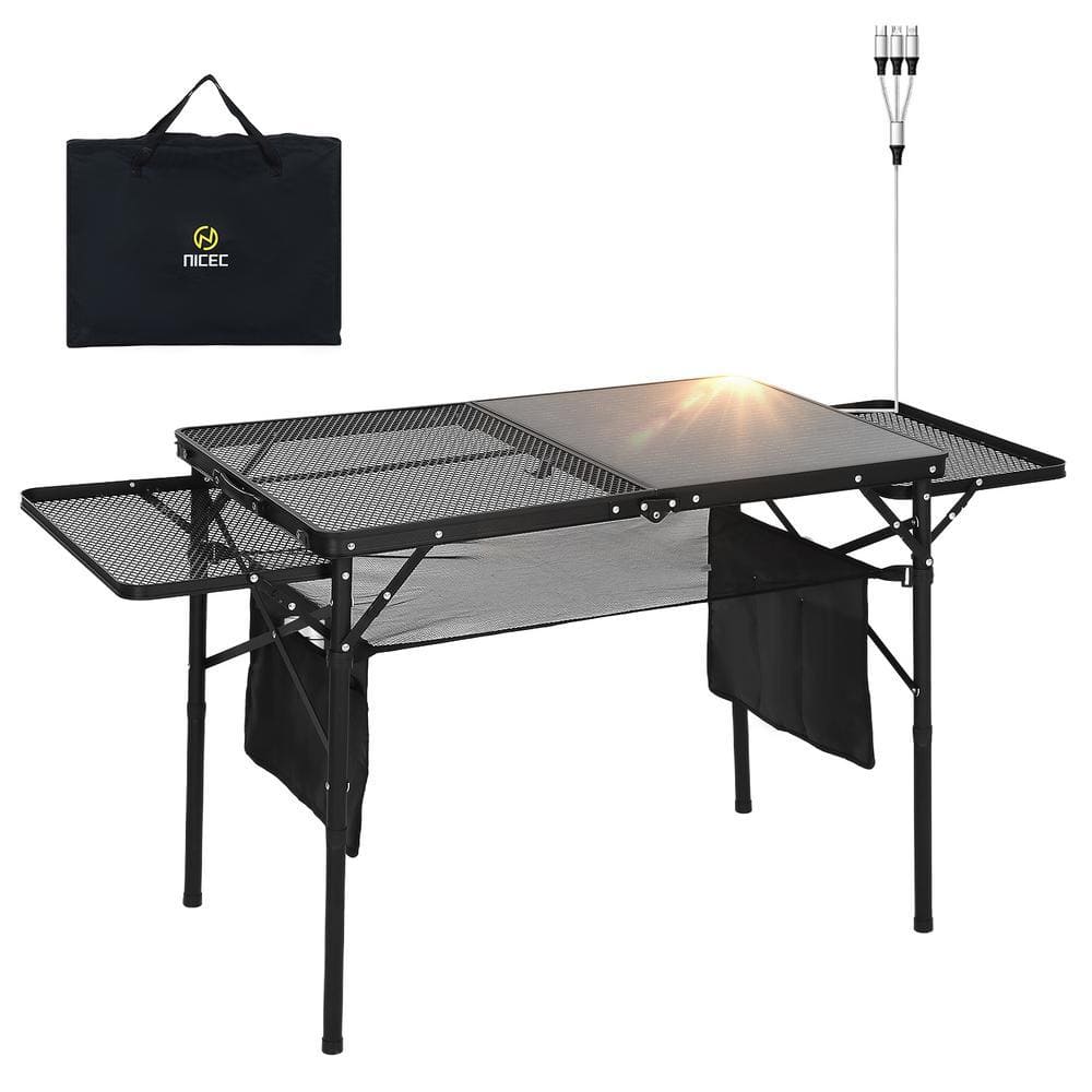 Camping Table, Grill Table 45W Solar Panel, w/ USB, Type-C&DC Outlets ...