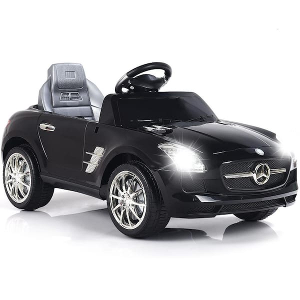 11 in. Black MP3 Kids Ride On Car MERCEDES BENZ SLS R/C Electric Battery Toy