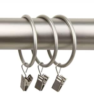 Satin Nickel Curtain Rings with Clips (Set of 10)