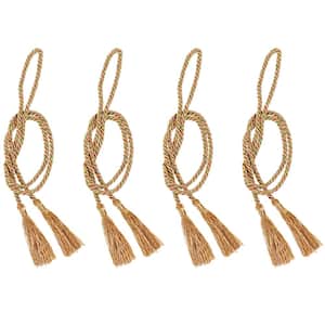 Copper Adjustable Polyester Rope Curtain Tie Back (Set of 4)
