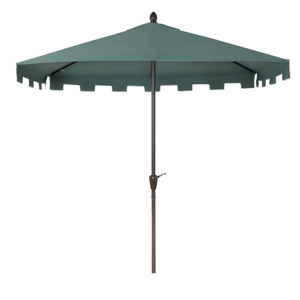 Sidney 9 ft. Green Aluminum MidCentury Patio Umbrella with Crank