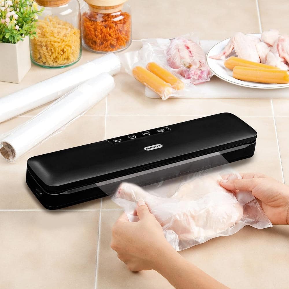Compact Black Manual Vacuum Sealer Machine for Food Storage
