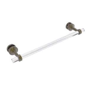 Pacific Beach 18 in. Shower Door Towel Bar with Groovy Accents in Antique Brass