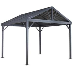 8 ft. D x 8 ft. W Sanibel Aluminum Gazebo with Galvanized Steel Roof Panels, 2-Track System, and Mosquito Netting