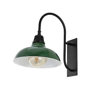 JONATHAN Y Stanley 12.25 in. Green 1-Light Farmhouse Industrial  Indoor/Outdoor Iron LED Gooseneck Arm Outdoor Sconce JYL7614F - The Home  Depot