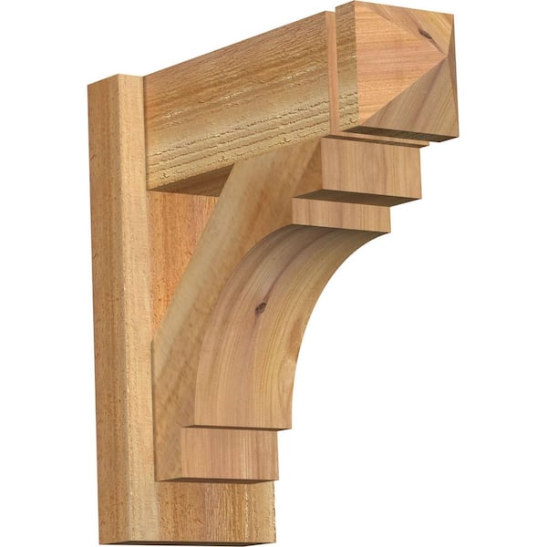 Ekena Millwork 6 in. x 16 in. x 16 in. Merced Arts and Crafts Rough Sawn Western Red Cedar Outlooker