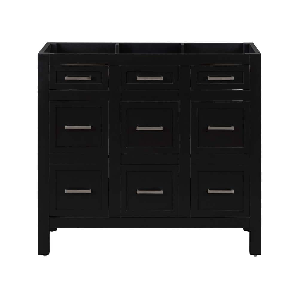 35.4 in. W x 17.8 in. D x 33 in. H Wood Bath Vanity Cabinet without Top in Black price history on PriceWatchPro