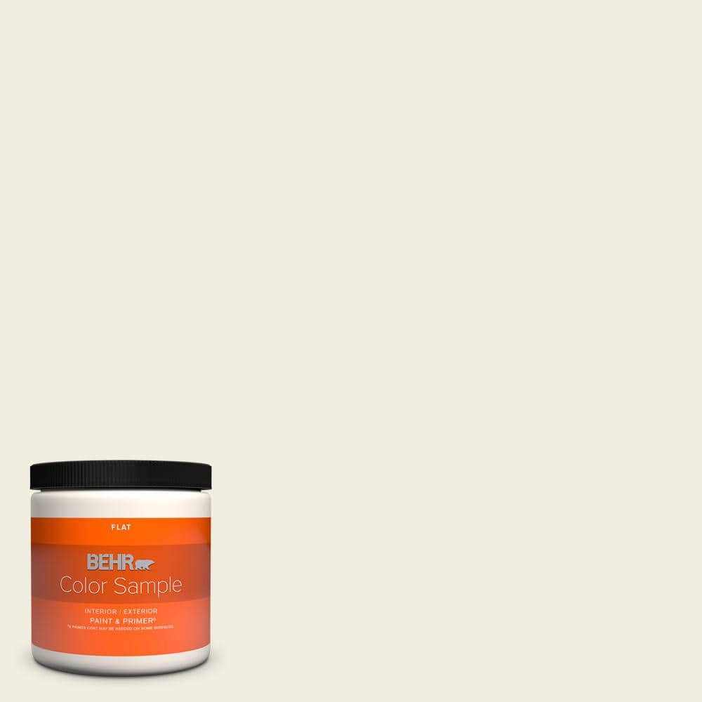 BEHR PREMIUM PLUS 8 oz. 12 Swiss Coffee Flat Interior/Exterior Paint & Primer Color Sample