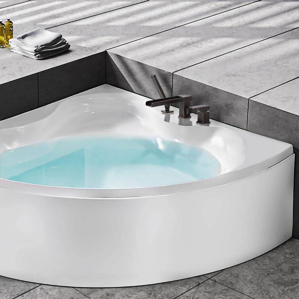 Oil Rubbed Bronze Waterfall Tub Faucet with Hand Shower