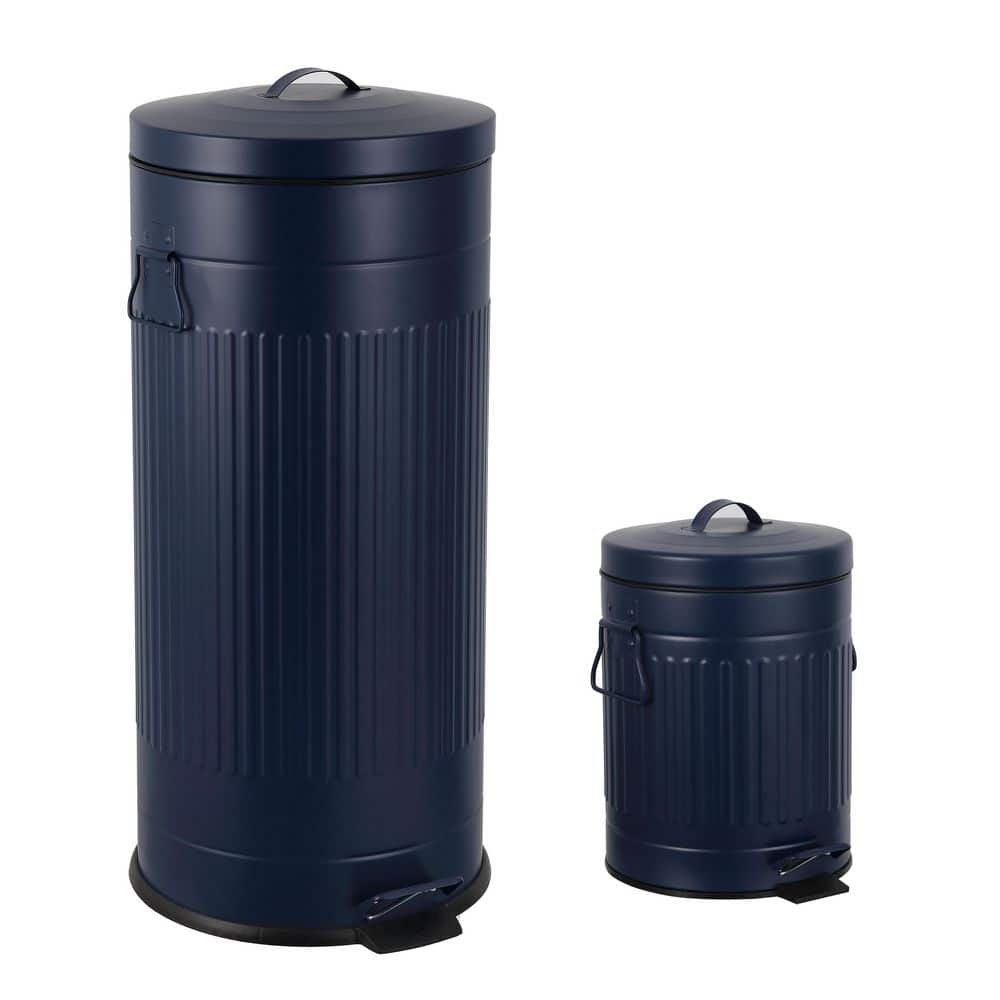 Theo Retro 8-Gal. Step Trash Can with Soft-Close Lid and Free Mini Trash Can, Denim Blue price history on PriceWatchPro