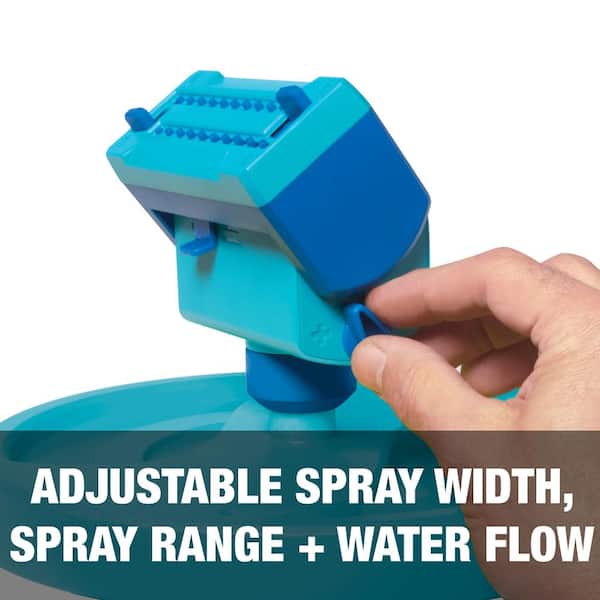 Aqua Joe 20-Nozzle Max Coverage Adjustable Gear Driven Oscillating Sprinkler On Sled Base