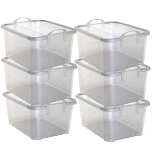 Clear Stackable Closet and Storage Box 55 Qt. Containers, (6-Pack)