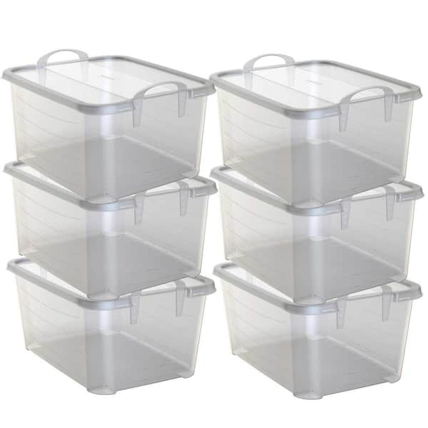 MPM 4 Packs Transparent Plastic Bins Storage Box, Deep Plastic Bins, Great  Organization for Home Storage, Kitchen Cabinet, Pantry, Refrigerator Fridge  Organizer 