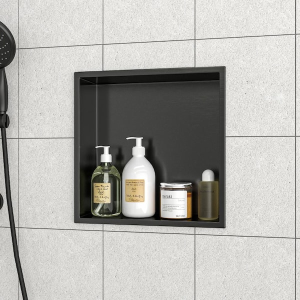 13 in. W x 13 in. H x 3.94 in. D Stainless Steel Shower Niche (Set of 1) Pieces in Gunmetal Black