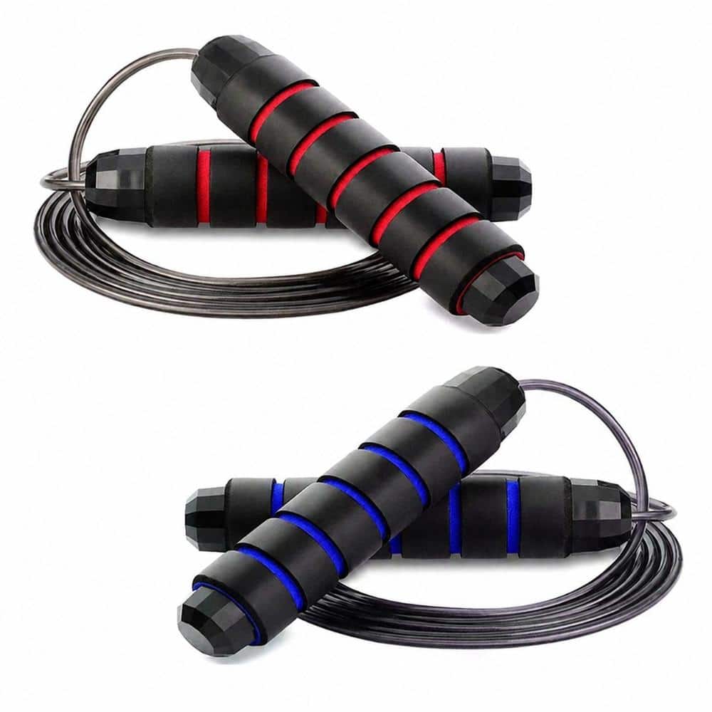 Adjustable Speed Jump Rope for Fitness Training with Ball Bearings Black Rope and Line Play Equipment