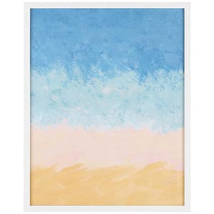 Shoreline Framed Mixed Media Abstract Wall Art 4 in. x 19 in.