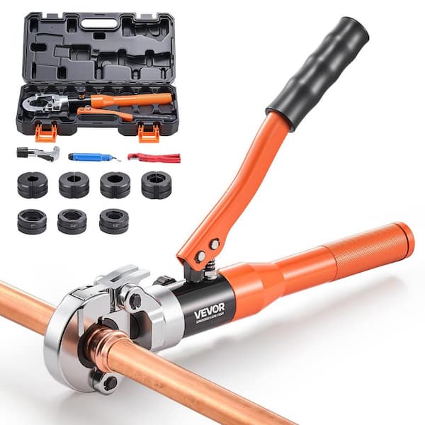 Copper Pipe Crimping Tool, Hydraulic Driven Pro Press Tool with 1/2 in., 3/4 in., 1 in. Jaws for Copper Tube