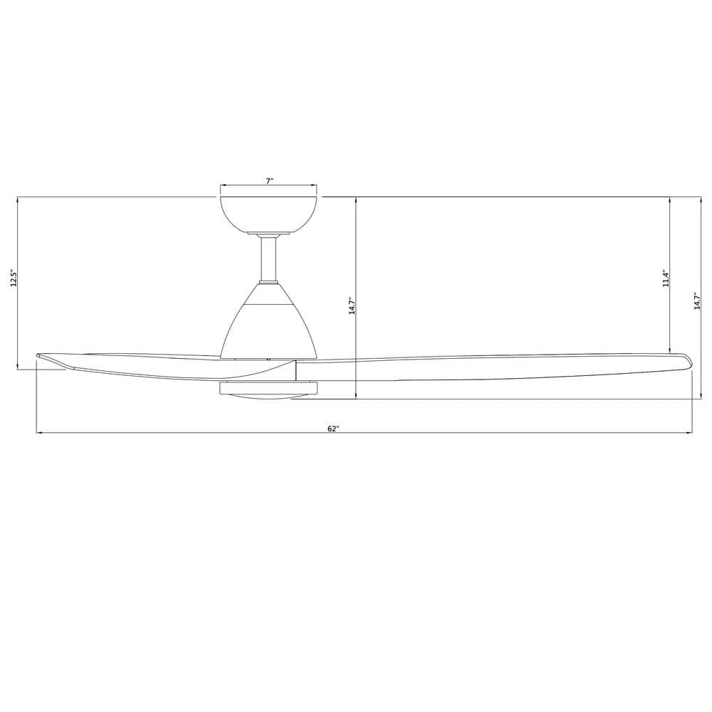 Soft Brass and Matte Black 62" Smart Ceiling Fan with LED Light and Remote