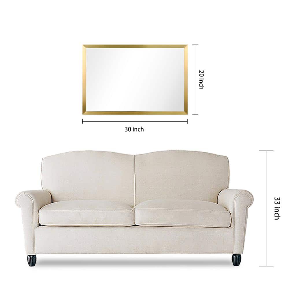Sleek Contempo 20" x 30" Gold and Silver Rectangular Wall Mirror