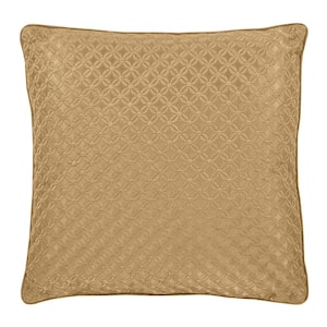 Lincoln Gold Polyester 16 in. x 16 in. Square Decorative Throw Pillow
