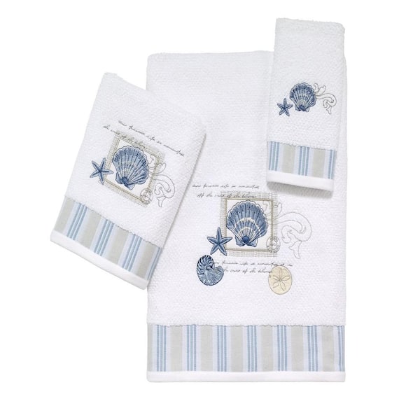 Avanti Linens 3-Piece White Island View Cotton Towel Set