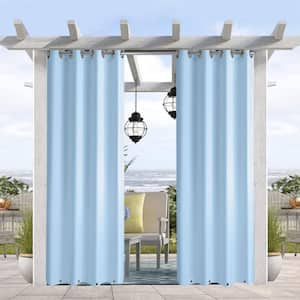 Blue Novelty Thermal Grommet Blackout Curtain - 50 in. W x 120 in. L